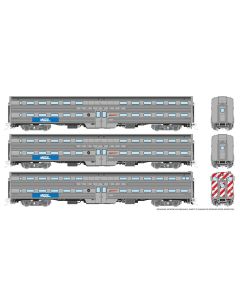 HO Gallery Commuter Car: Metra - Burlington: Set #2 (Cab: 801 Coaches: 762, 780)