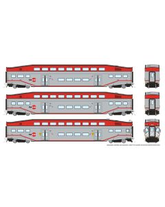 HO BiLevel Commuter Car: CalTrain (Cab: 112 Coaches: 219, 225)