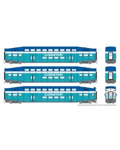 HO BiLevel Commuter Car: Coaster - Original: Set #2 (Cab: 2308 Coaches: 2205, 2207)