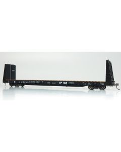 HO Marine Industries Bulkhead Flatcar: CP Rail - Black: 6-Pack