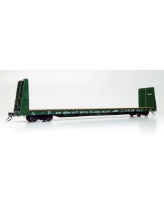 HO Marine Industries Bulkhead Flatcar: BCR - Dark Green Scheme: Single Car