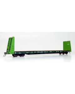 HO Marine Industries Bulkhead Flatcar: BCIT - Dark Green Int'l Scheme: 6-Pack