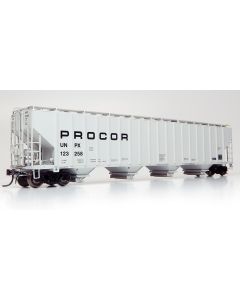 HO Procor 5820 Covered Hopper: UNPX - Procor Mid Black Solid: 6-Pack