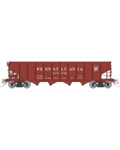 HO H21E 4-Bay Hopper: PRR - Red, Shadow Keystone: 6-Pack