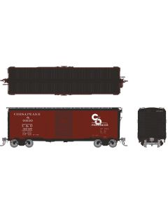 HO 1937 AAR 40' Boxcar - Square corner: C&O: 6-Pack