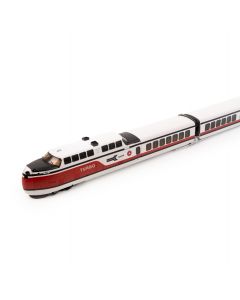 HO UAC TurboTrain (DC/DCC/Sound): Early Amtrak - 5-Car Set: #52-73-74-75-53