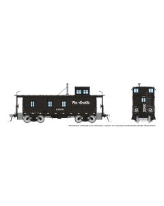 HO D&RGW End Cupola As-built Steel Caboose: Black Scheme: #01408