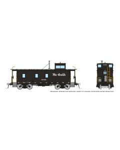 HO D&RGW End Cupola Steel Caboose w/ Early Mods: Black Scheme: #01406