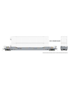 HO 53' Husky-Stack well car + containers: AOK: Single Car