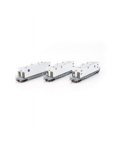 HO F30A 50' Flat Car w/Camp Van: CR - MOW: 3-Pack