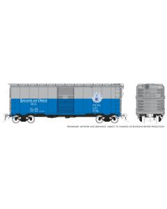HO 1937 AAR 40' Boxcar - Square corner: L&C - Blue & Grey Scheme: Single Car